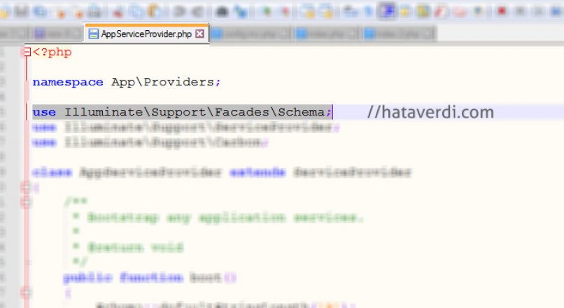 Laravel – Class ‘App\Providers\Schema’ not found